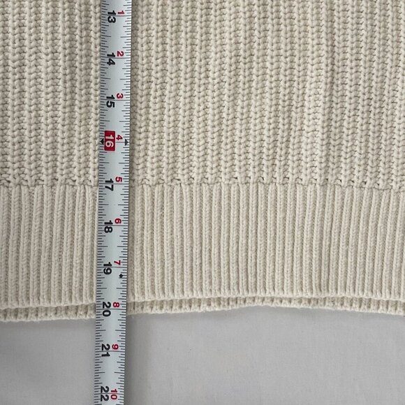 Banana Republic Chunky Knit Long Sleeve Sweater Boxy Pullover‎ Top White Women M - Picture 9 of 11